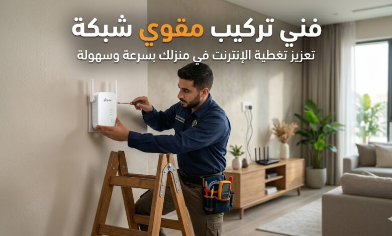 فني تركيب مقوي شبكة