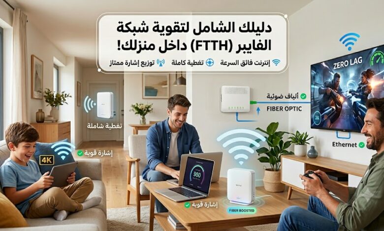 تقوية نت الفايبر داخل البيت